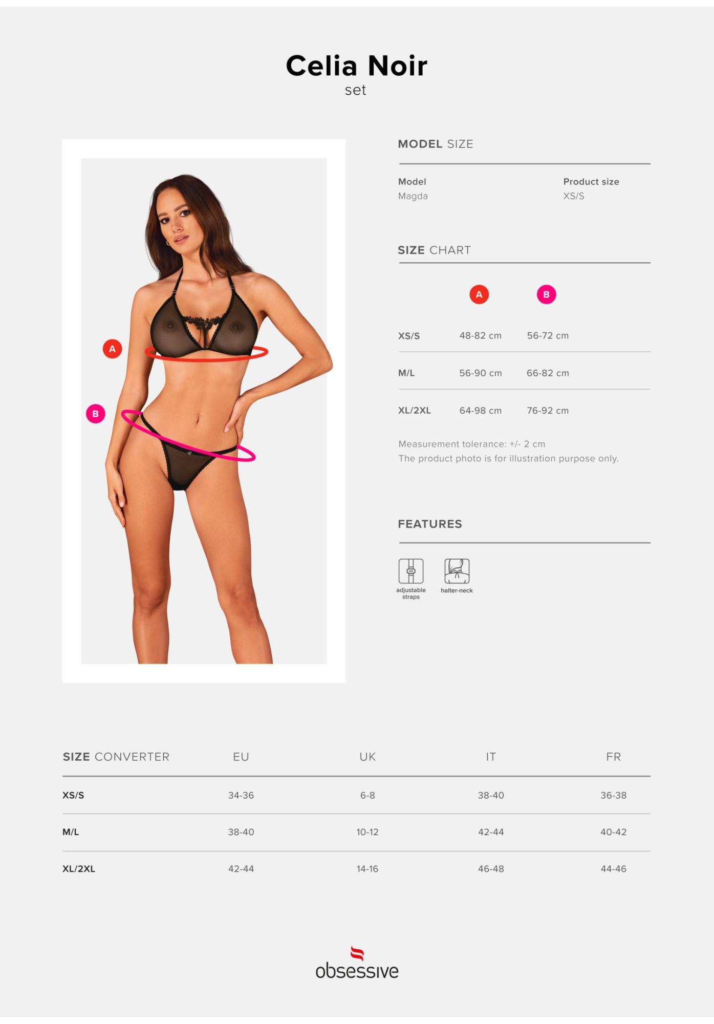 Celia noir komplet 2-częściowy xl/2xl